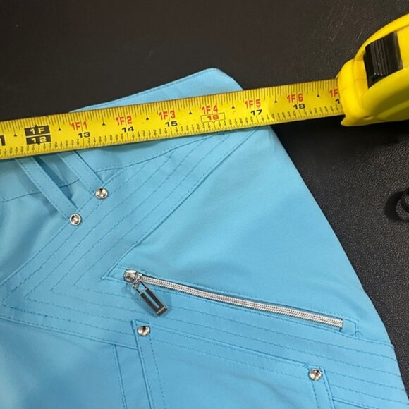 Jamie Sadock Light Blue Mini Skirt with Zipper Accents - Picture 5 of 7